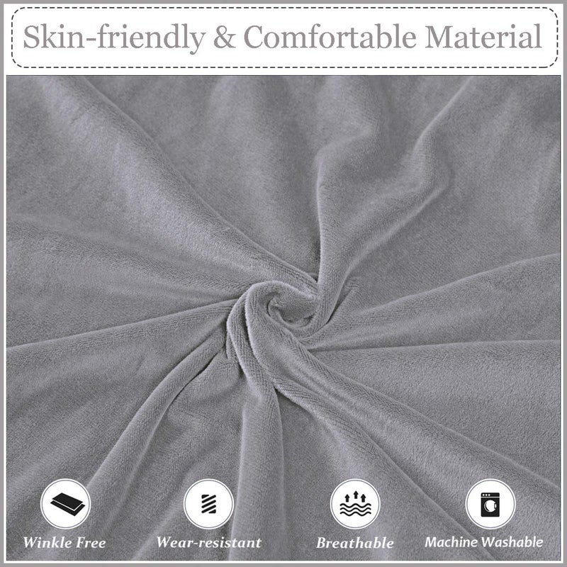 KELUINA Velvet Plush XL Dining Chair Covers, Stretch Chaircover, Spandex High Chairs Protector Covers Seat Slipcover with Elastic Band for Dining Room,Wedding, Ceremony, Banquet (Silver Grey, Set of 4) - Image 4